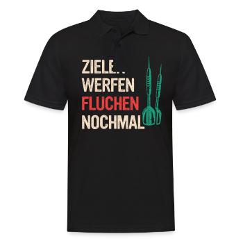 Dart Darts Dartspieler Dartsport - Männer Poloshirt - Schwarz - Vorne - Kai (181cm)