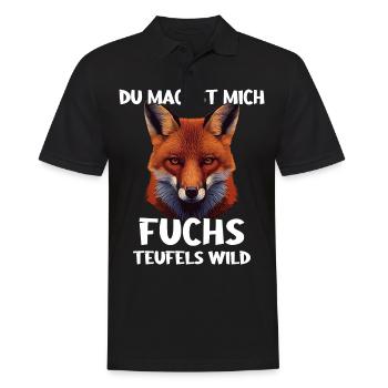 Fuchs Füchse Wildtier Waldtier Rotfuchs - Männer Poloshirt - Schwarz - Vorne - Kai (181cm)