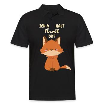 Fuchs Füchse Wildtier Waldtier Rotfuchs - Männer Poloshirt - Schwarz - Vorne - Kai (181cm)