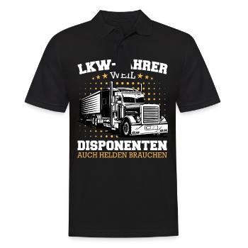 LKW Fahrer Fernfahrer Lastkraftwagenfahrer - Männer Poloshirt - Schwarz - Vorne - Kai (181cm)