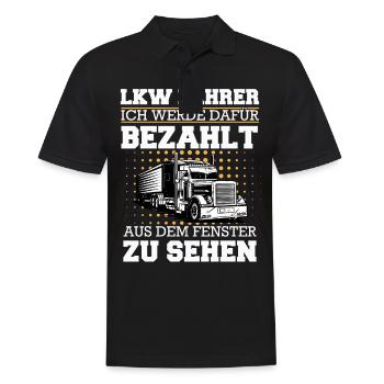 LKW Fahrer Fernfahrer Lastkraftwagenfahrer - Männer Poloshirt - Schwarz - Vorne - Kai (181cm)