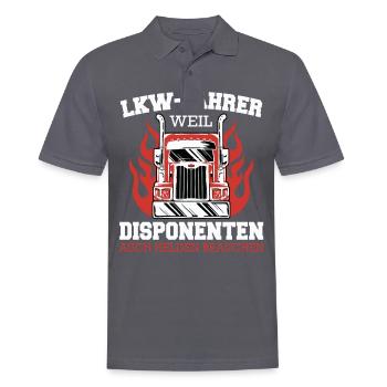 LKW Fahrer Fernfahrer Lastkraftwagenfahrer - Männer Poloshirt - Anthrazit - Vorne - Nico (186cm)