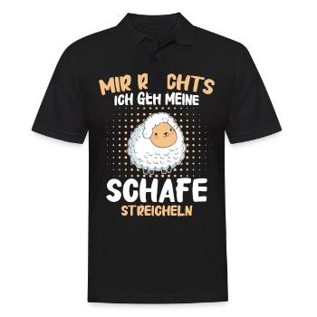 Schafe Schafherde Bauernhof Landwirt Schäfer - Männer Poloshirt - Schwarz - Vorne - Kai (181cm)