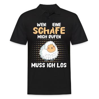 Schafe Schafherde Bauernhof Landwirt Schäfer - Männer Poloshirt - Schwarz - Vorne - Kai (181cm)