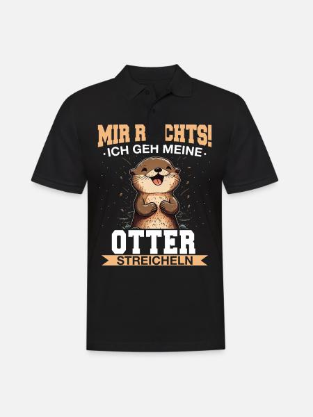 Otter Seeotter - Männer Poloshirt - Schwarz