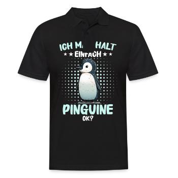 Pinguin Zwergpinguine Kaiserpinguin - Männer Poloshirt - Schwarz - Vorne - Kai (181cm)