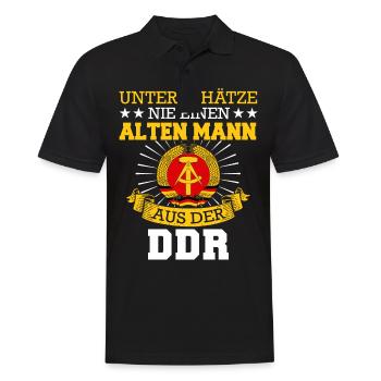 Ostdeutschland Osten Ossi DDR Heimat Ostblock - Männer Poloshirt - Schwarz - Vorne - Kai (181cm)