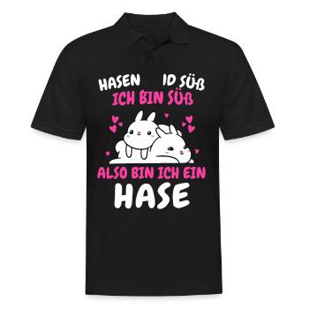 Hase Hasen Kaninchen Haustier - Männer Poloshirt - Schwarz - Vorne - Kai (181cm)
