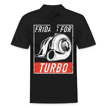 Turbolader Turbo Hubraum Motor Tuning Tuner - Männer Poloshirt - Schwarz - Vorne - Kai (181cm)