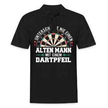 Dart Darts Dartspieler Dartsport - Männer Poloshirt - Schwarz - Vorne - Kai (181cm)