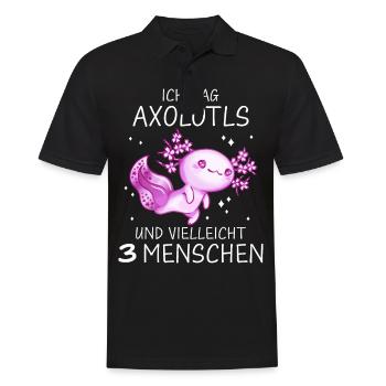 Axolotl Schwanzlurch Axolotls - Männer Poloshirt - Schwarz - Vorne - Kai (181cm)