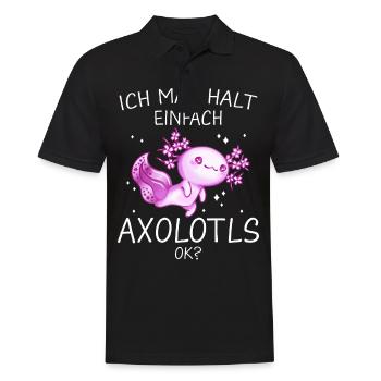 Axolotl Schwanzlurch Axolotls - Männer Poloshirt - Schwarz - Vorne - Kai (181cm)