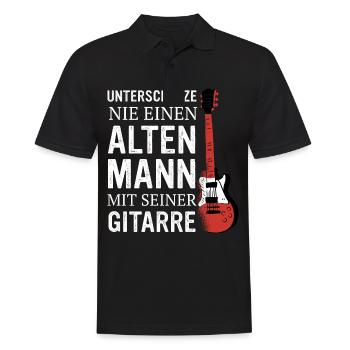 Gitarre Gitarrist Blues Gitarrenspieler Rock - Männer Poloshirt - Schwarz - Vorne - Kai (181cm)