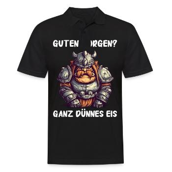 Deus Vult Kreuzritter Tempelritter Mittelalter - Männer Poloshirt - Schwarz - Vorne - Kai (181cm)