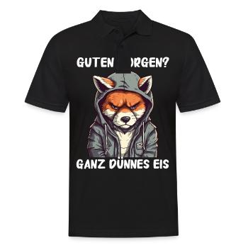Fuchs Füchse Wildtier Waldtier Rotfuchs - Männer Poloshirt - Schwarz - Vorne - Kai (181cm)