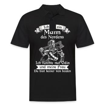 Wikinger Nordisch Krieger Valhalla - Männer Poloshirt - Schwarz - Vorne - Kai (181cm)