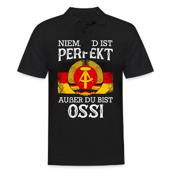 Ostdeutschland Osten Ossi DDR Heimat Ostblock - Männer Poloshirt - Schwarz - Vorne - Kai (181cm)