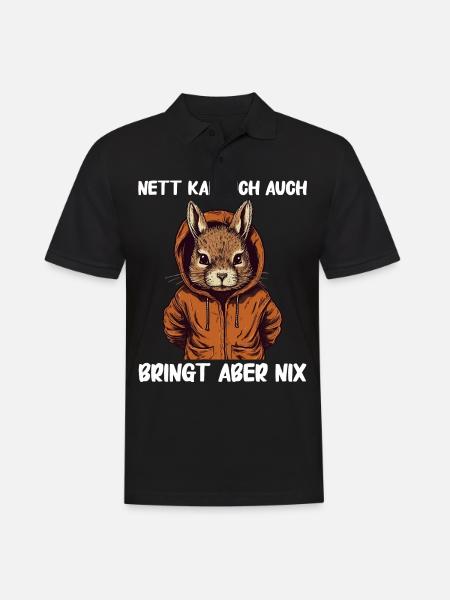 Hase Hasen Kaninchen Haustier - Männer Poloshirt - Schwarz