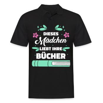 Buch Lesen Bücher Buch Nerd Bücherwurm - Männer Poloshirt - Schwarz - Vorne - Kai (181cm)