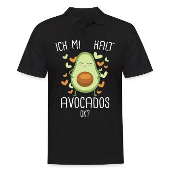 Avocado Frucht Vegan Vegetarier Veganer Avocados - Männer Poloshirt - Schwarz - Vorne - Kai (181cm)