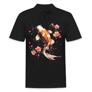 koi fish japanese carp pond fish koi - Men's Polo Shirt - black - Front - Kai (181cm)
