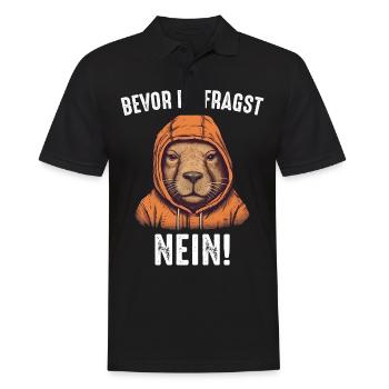 Capybara Wasserschwein Capybaras - Männer Poloshirt - Schwarz - Vorne - Kai (181cm)