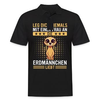 Erdmännchen Scharrtier Tier - Männer Poloshirt - Schwarz - Vorne - Kai (181cm)