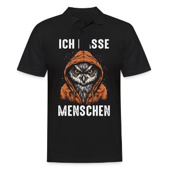 Nachteule Eule Eulen Vogel - Männer Poloshirt - Schwarz - Vorne - Kai (181cm)