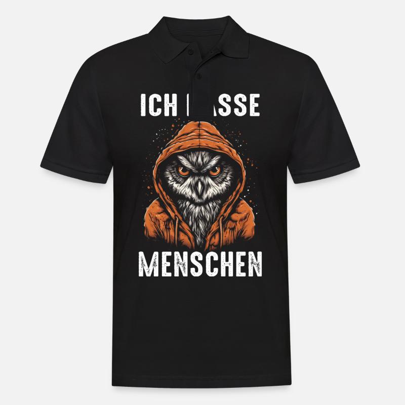 Nachteule Eule Eulen Vogel - Männer Poloshirt - Schwarz
