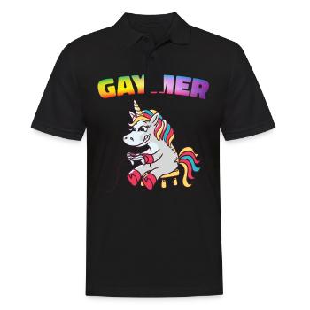 Unicorn Unicorns Mythical Creatures Mystical - Men's Polo Shirt - black - Front - Kai (181cm)