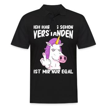 Einhorn Einhörner Fabelwesen Mystisch - Männer Poloshirt - Schwarz - Vorne - Kai (181cm)