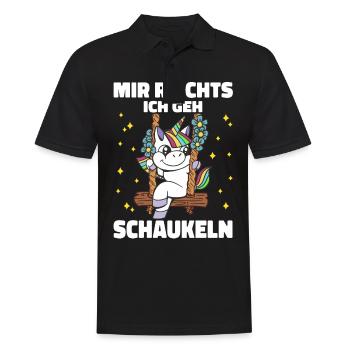 Einhorn Einhörner Fabelwesen Mystisch - Männer Poloshirt - Schwarz - Vorne - Kai (181cm)