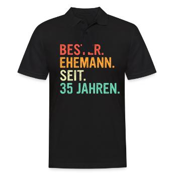 35 Hochzeitstag Geschenk Ehejahre - Männer Poloshirt - Schwarz - Vorne - Kai (181cm)