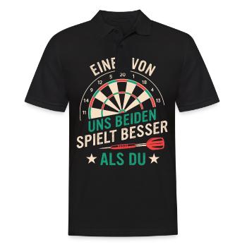Dart Darts Dartspieler Dartsport - Männer Poloshirt - Schwarz - Vorne - Kai (181cm)