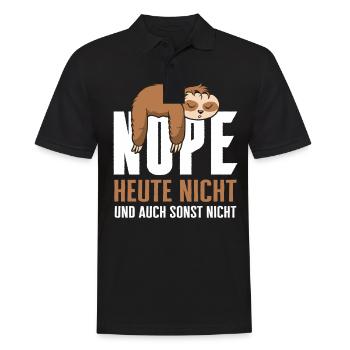 Faultier Faultiere Tier Schlafen Faul - Männer Poloshirt - Schwarz - Vorne - Kai (181cm)