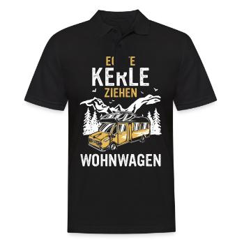 Camping Wohnwagen Camper - Männer Poloshirt - Schwarz - Vorne - Kai (181cm)