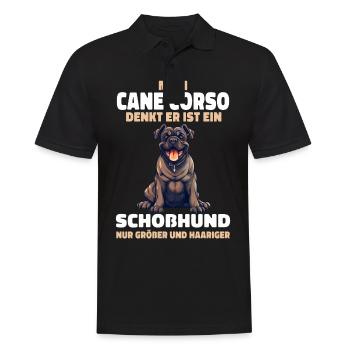 Cane Corso Italiano Hund - Männer Poloshirt - Schwarz - Vorne - Kai (181cm)