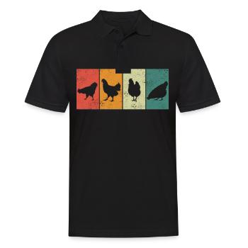 Chicken Chickens Farmer Farmer Farm Rooster - Men's Polo Shirt - black - Front - Kai (181cm)