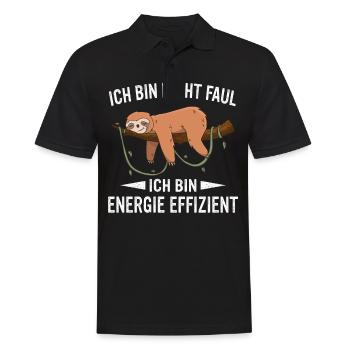 Faultier Faultiere Tier Schlafen Faul - Männer Poloshirt - Schwarz - Vorne - Kai (181cm)