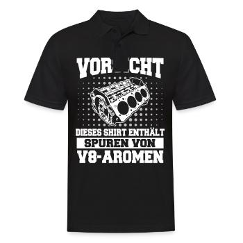 V8 Motor Acht Zylinder Hubraum Motor Tuning Tuner - Männer Poloshirt - Schwarz - Vorne - Kai (181cm)