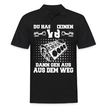 V8 Motor Acht Zylinder Hubraum Motor Tuning Tuner - Männer Poloshirt - Schwarz - Vorne - Kai (181cm)