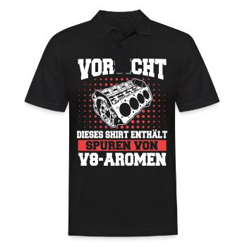 V8 Motor Acht Zylinder Hubraum Motor Tuning Tuner - Männer Poloshirt - Schwarz - Vorne - Kai (181cm)