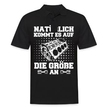 V8 Motor Acht Zylinder Hubraum Motor Tuning Tuner - Männer Poloshirt - Schwarz - Vorne - Kai (181cm)