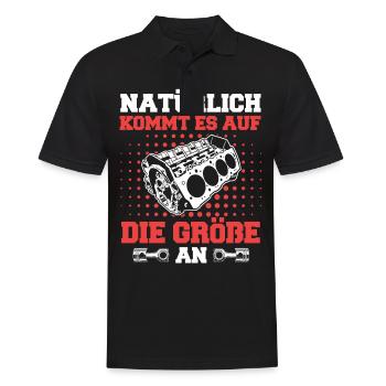 V8 Motor Acht Zylinder Hubraum Motor Tuning Tuner - Männer Poloshirt - Schwarz - Vorne - Kai (181cm)