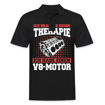 V8 Motor Acht Zylinder Hubraum Motor Tuning Tuner - Männer Poloshirt - Schwarz - Vorne - Kai (181cm)