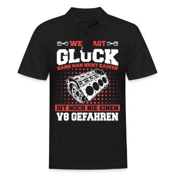 V8 Motor Acht Zylinder Hubraum Motor Tuning Tuner - Männer Poloshirt - Schwarz - Vorne - Kai (181cm)