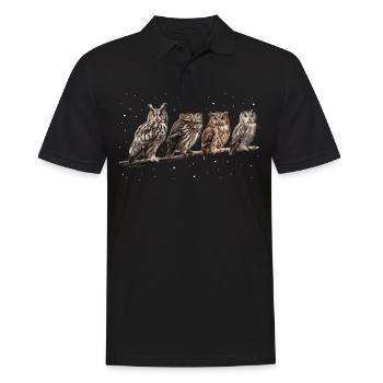 Noctambule Hibou Hibou Oiseau - Polo Homme - noir - Devant - Kai (181cm)