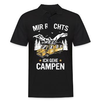 Camping Wohnwagen Camper - Männer Poloshirt - Schwarz - Vorne - Kai (181cm)