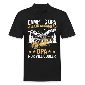Camping Wohnwagen Camper - Männer Poloshirt - Schwarz - Vorne - Kai (181cm)