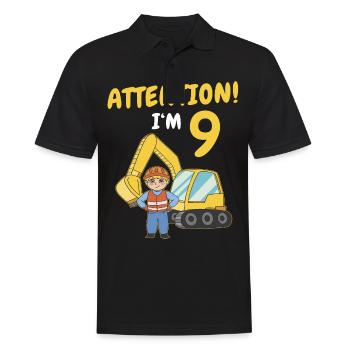 Cadeau 9 ans anniversaire garçon ou fille - Polo Homme - noir - Devant - Kai (181cm)